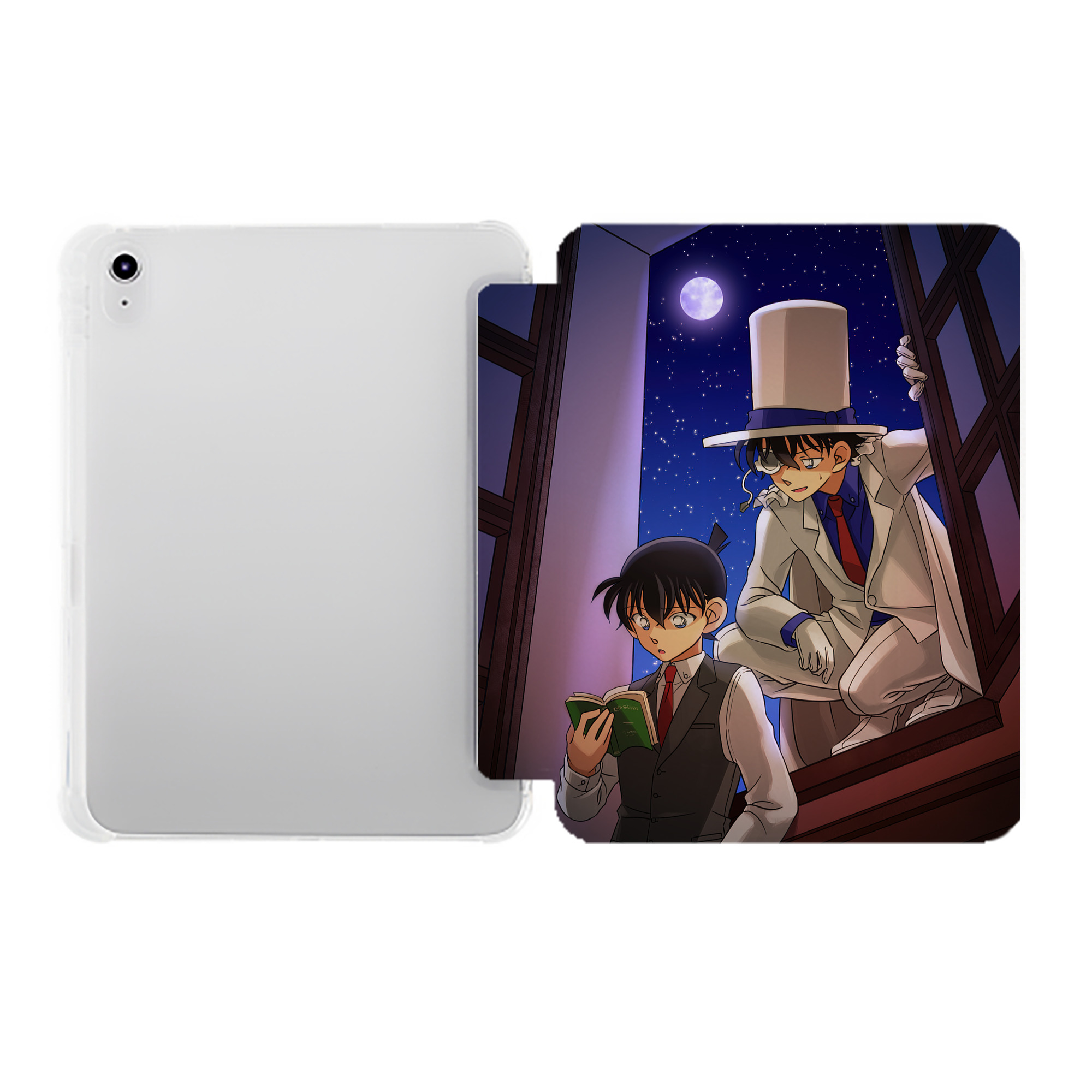 （画像用） 名探偵コナン Detective Conan IPad ケース ペン収納付き 三つ折りスタンド PUレザー×シリコン 対応機種9.5/10.5/10.9インチ